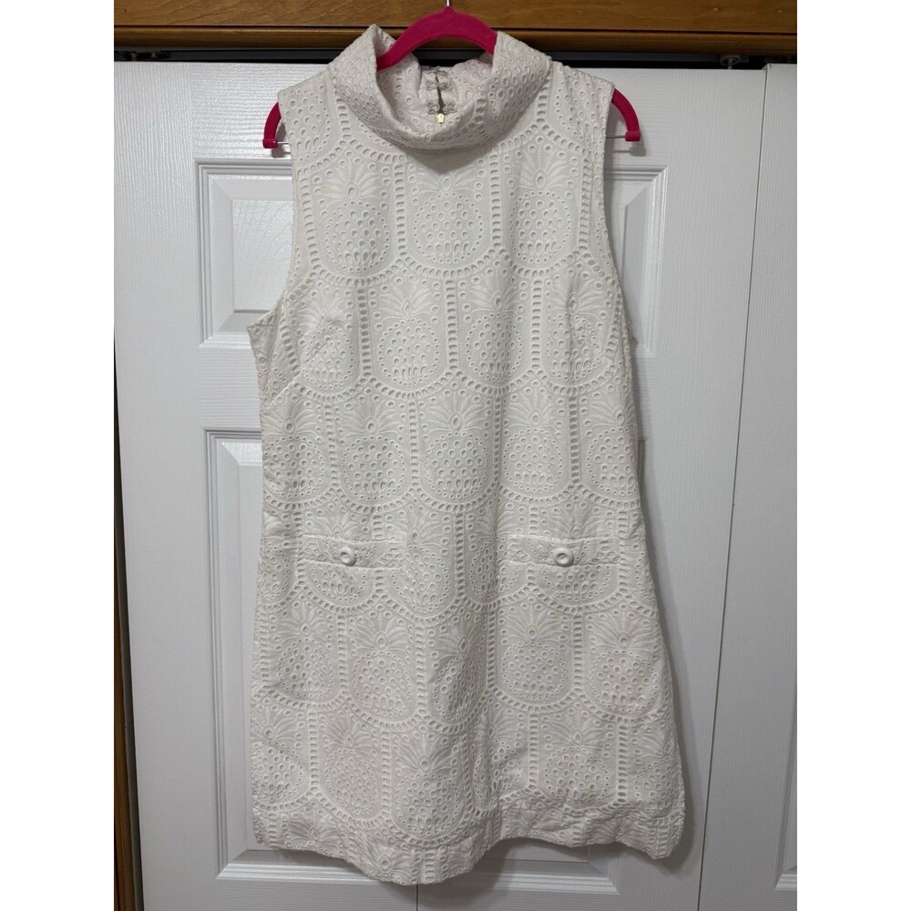 Lilly Pulitzer Zander Sleeveless Eyelet Romper – Resort White – Size 14 – NWT